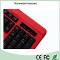 Diseño ergonómico barato impermeable teclado de computadora de oficina con cable (KB-1802M)